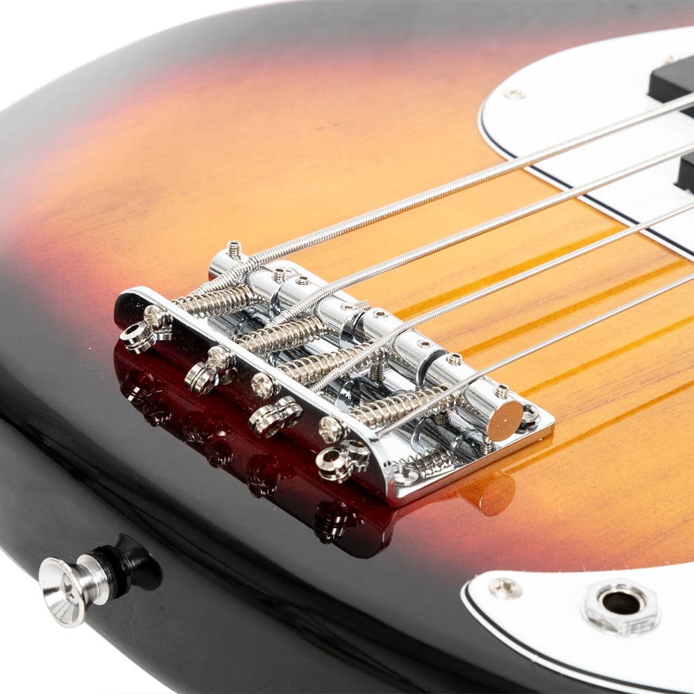 Veryke Fretless Electric Bass Guitar, Full Size, 4 String, Sunset Color, Lightweight, 9 Pounds
