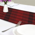 thumbnail image 6 of GZHJMY Red Black Plaid Table Runner Machine Washable Polyester Table Runner Rectangle Reversible Dresser Scarves Table Decor 13 x 90 Inch, 6 of 7