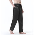 thumbnail image 4 of cllios Men's Silk Satin Pajama Pants Soft Long Sleep Bottoms Pj Lounge Pant with Pockets, 4 of 7