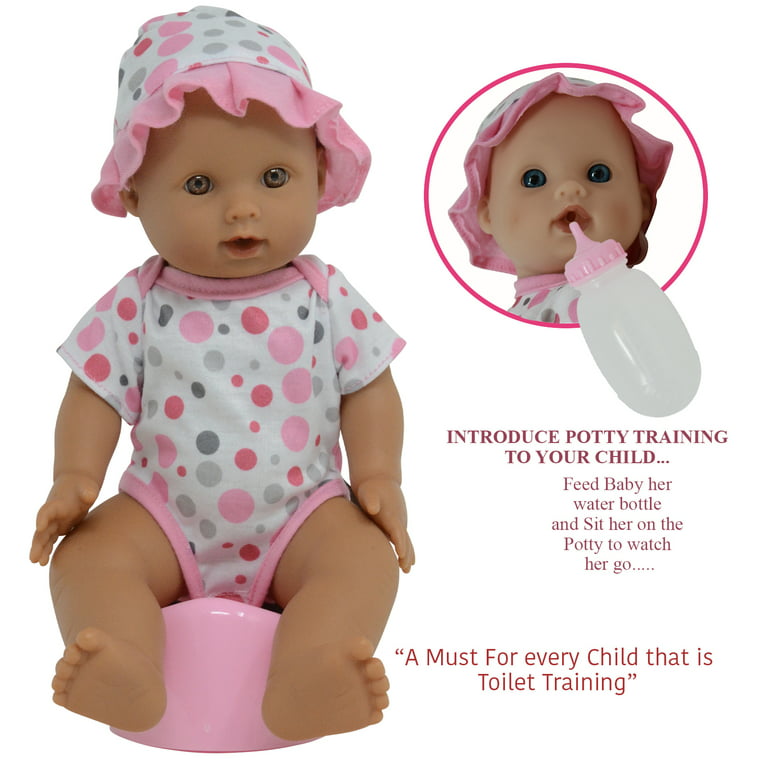The New York Doll Collection Drink and Wet Potty Training Doll with  Pacifier (Caucasian) 