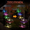 thumbnail image 2 of LED Solar Butterfly Wind Chimes Outdoor, Waterproof Solar Powered LED Changing Light Color 6 Butterflies Mobile Romantic Wind Bell for Home, Party, Festival Decor, Night Garden Decoration, 2 of 8