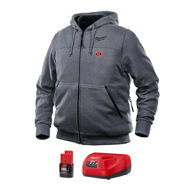 Milwaukee M12 XXL Long Sleeve Unisex FullZip Heated Hoodie Kit Gray