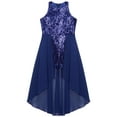 thumbnail image 5 of TTAO Kids Flower Girls Allover Sequins Walk-Through Romper Maxi Dress for Wedding Pageant Party Navy Blue 10, 5 of 7