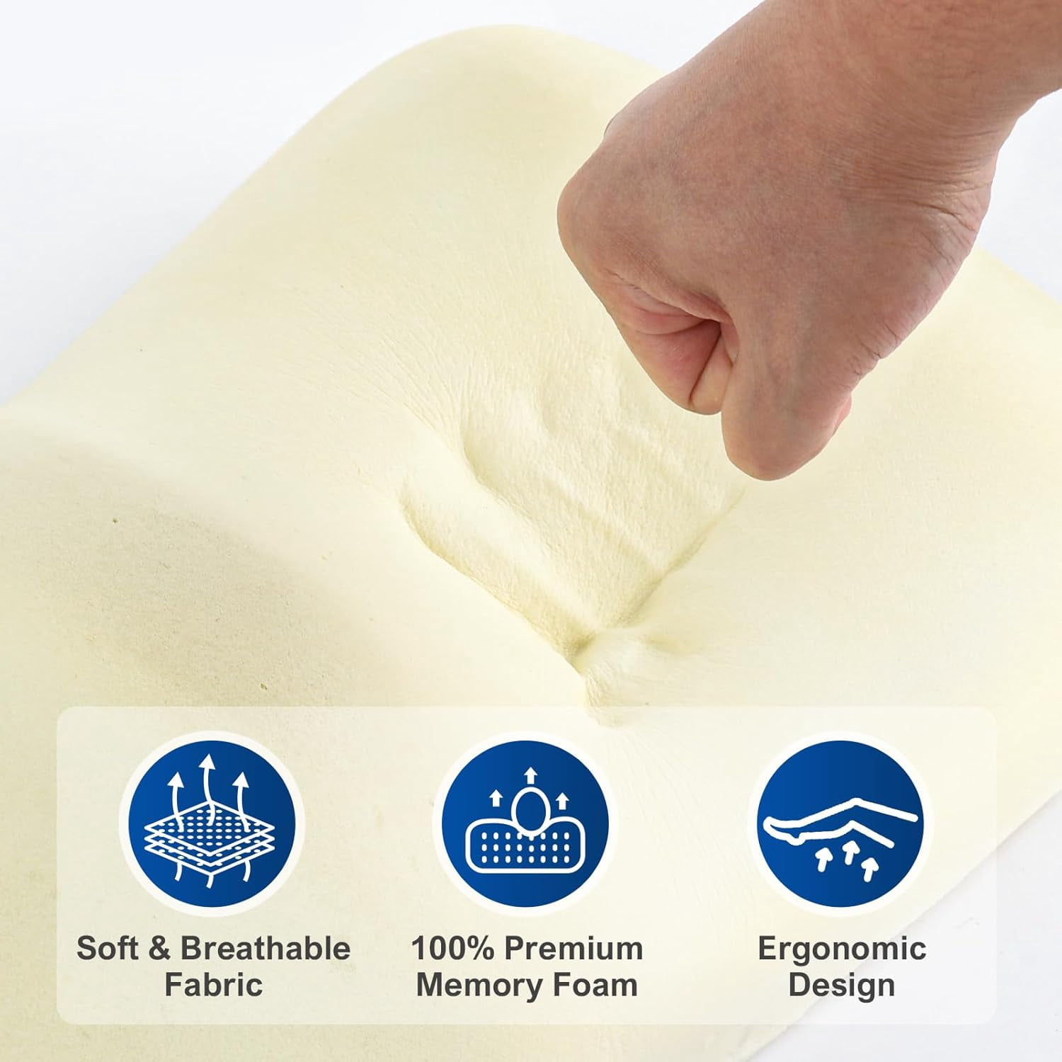 Poalid Ergonomic Memory Foam Lumbar Support Pillow for Pain Relief, Orthopedic Wedge Cushion for Side Sleepers, Breathable Cover for Bed and Car, Grey