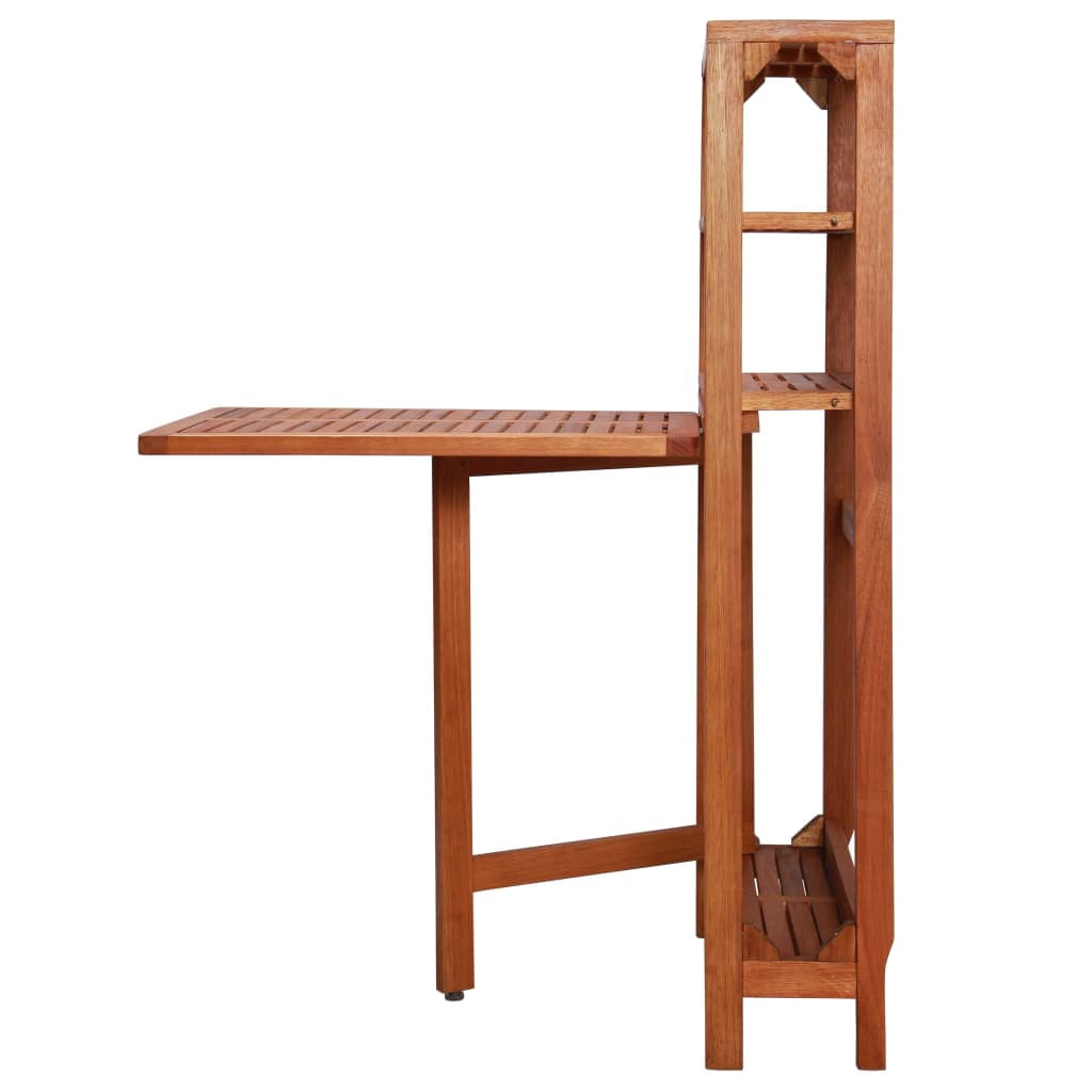 Kepooman Outdoor Patio Folding Wooden Table & Chair Set with Storage Shelf, Set of 3, Brown Kepooman Outdoor Patio Folding Wooden Table & Chair Set with Storage Shelf, Set of 3, Brown