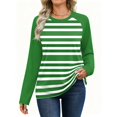 thumbnail image 5 of OIOLOYJM Womens Long Sleeve Shirts Crewneck Striped Casual Basic Relaxed Fit Shirts Winter Fashion Cozy Business Work Clothes, 5 of 5