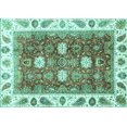 thumbnail image 1 of Ahgly Company Indoor Rectangle Oriental Turquoise Blue Traditional Area Rugs, 8' x 12', 1 of 4