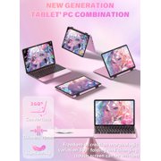 Pink Touchscreen Laptop 11 Mini 2-in-1 , FHD IPS , Intel N100, 16GB DDR4 RAM, 512GB SSD, (Win 11 Pro + Office), Backlit Keyboard, Facial Recognition, USB-C – Portable Laptop for Students & Travel