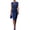 Dark Blue, variant on Women's Business Work Dress Crew Neck Sleeveless Ruched Bodycon Dress Summer Slimming Formal Sheath Dress Black