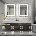 thumbnail image 2 of LED Mirror for Bathroom x Backlit + Front Lighted Bathroom Mirror with Lights HighDensity Double Light Strips Colors ShatterProof Fog and Brightness Memory, 2 of 8