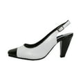 thumbnail image 3 of PEERAGE Roxy Women Extra Wide Width Leather Slingback WHITE/BLACK 6, 3 of 6