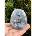 thumbnail image 2 of Polished Celestite Cluster, Celestite Geode Free Shape w. Druse, Standing Celestite Healing Crystal (0.5-0.75 lb), 2 of 7