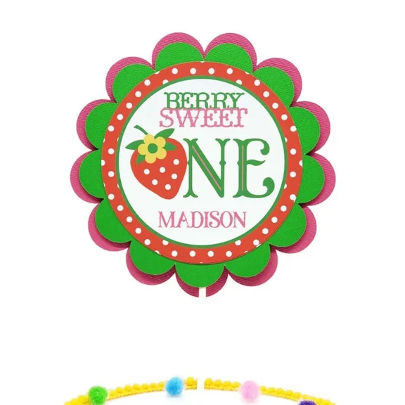 Berry Sweet One Strawberry Cake Topper, Girl 1St Birthday Party Decoration