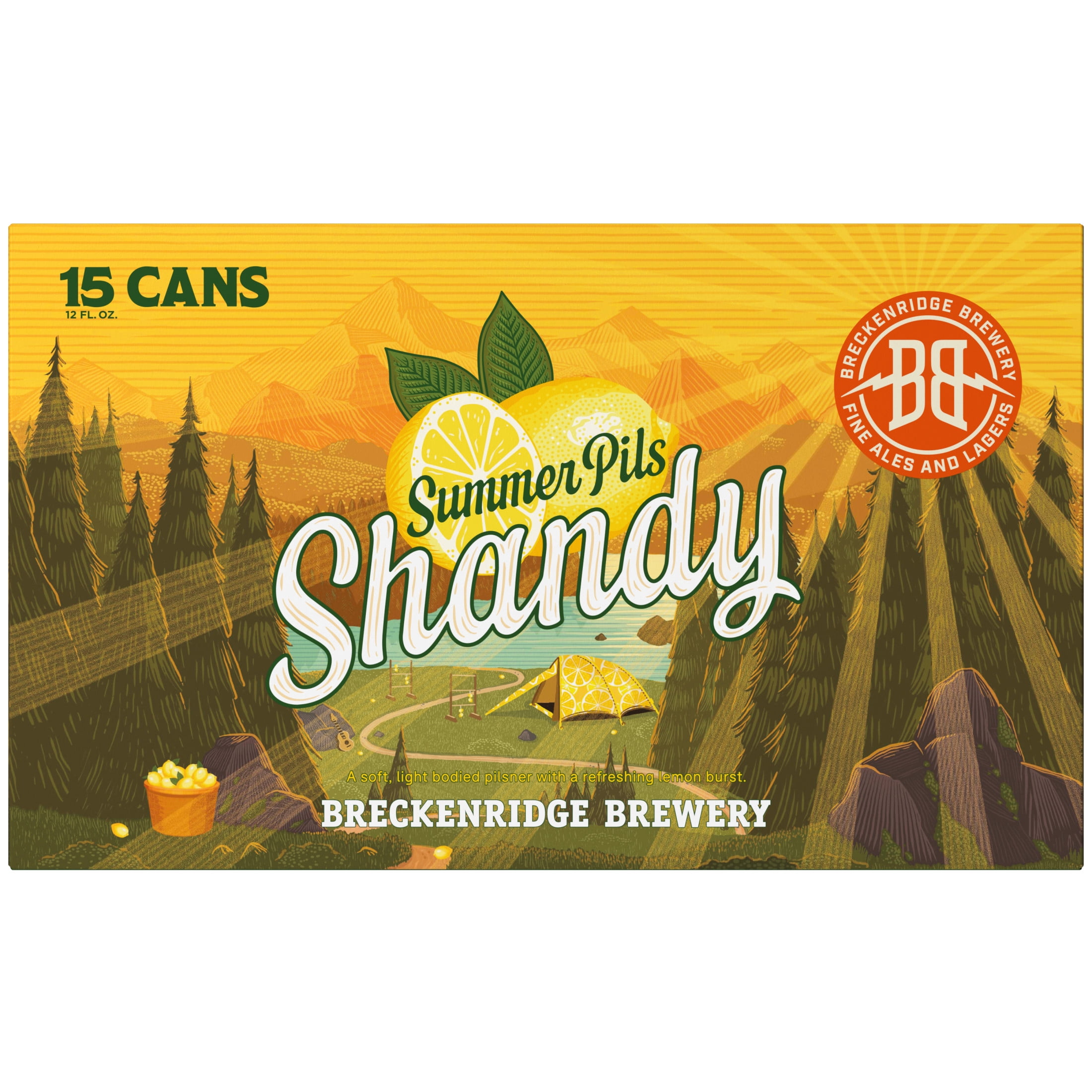 Breckenridge Brewery Shandy Summer Pils Shandy Craft Beer, 15 Pack, 12 fl oz Aluminum Cans, 4.5% ABV