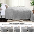 thumbnail image 3 of Superior Arctic Fleece Boho Knit Jacquard Blanket, King, Platinum, 3 of 7