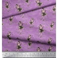 thumbnail image 3 of Soimoi Purple Silk Fabric Leaves,Women & Lipstick Fashion Printed Fabric 1 Yard 42 Inch Wide, 3 of 3