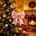 thumbnail image 4 of WDOBM Christmas Decorative Bows, Red Oversized Fluff Christmas Bow Ornament Tree Wedding Decor, Christmas Tree Bow, Velvet Christmas Bows for Home Decor Indoor, 4 of 6