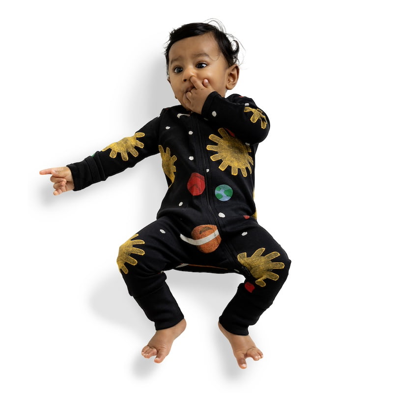 M+A by Monica + Andy Organic Cotton Gender Neutral Long Sleeve Baby One-Piece Pajama, Sizes Newborn - 24 Months