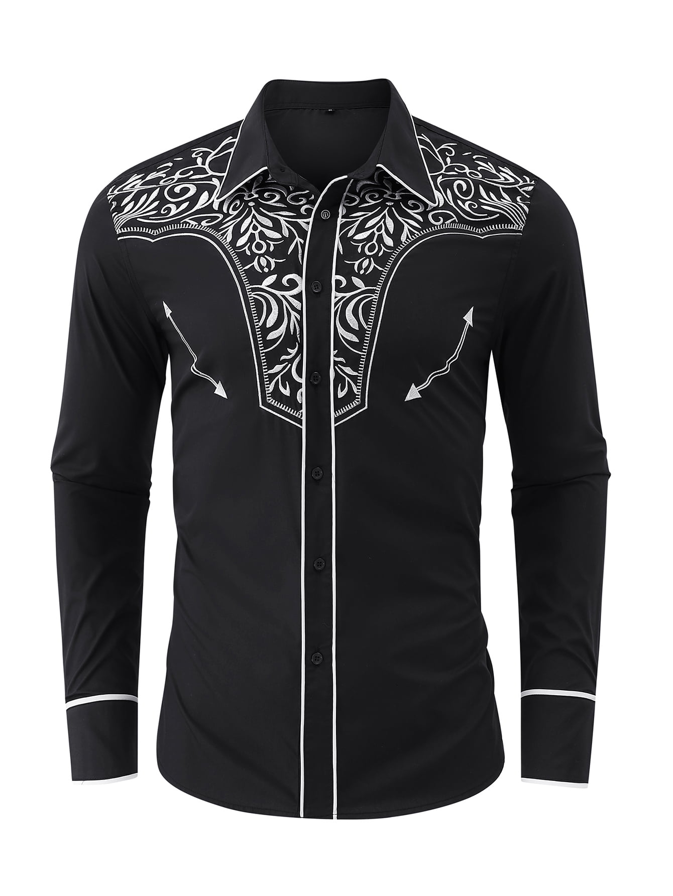 ELY CATTLEMAN Men's Long Sleeve Western Shirt – Tone-on-Tone Button Down With Snap Closure & Yoke Detail