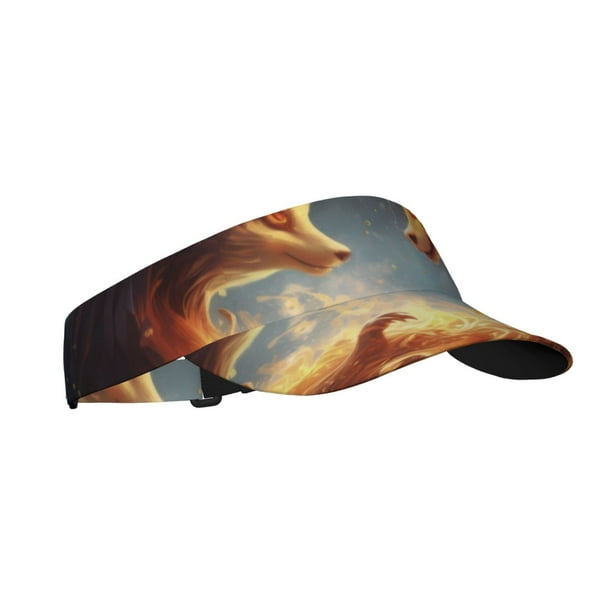 Balery Red And Gray Flame Fox Gorra deportiva con visera ajustable para mujer y hombre (talla única)