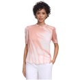 thumbnail image 1 of Calvin Klein Womens Pleated Collar Puff Sleeve Ruffled Blouse, pink, M, 1 of 1