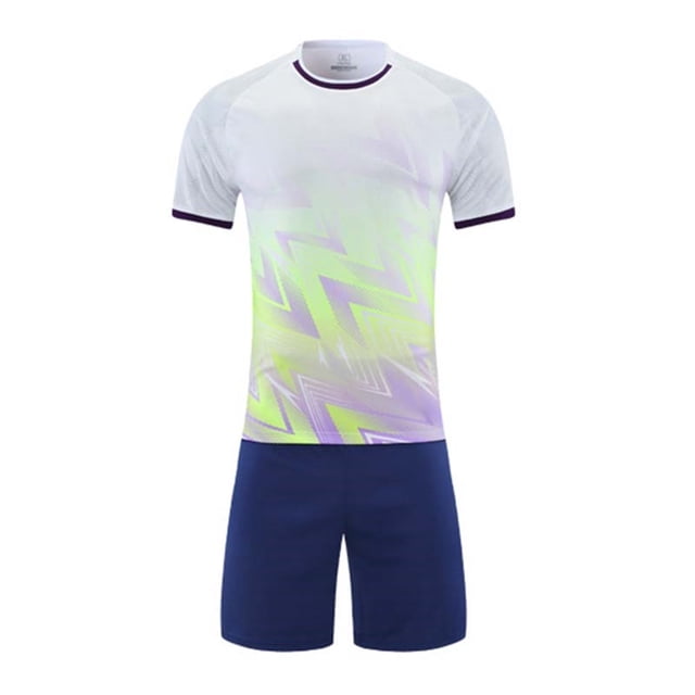 Odeerbi Niños Niñas Malla Rápido Seco Uniforme de Fútbol Conjunto Geométrico Gradiente Impresión Camiseta Shorts Ropa Deportiva Atlética Para 5-15 Años