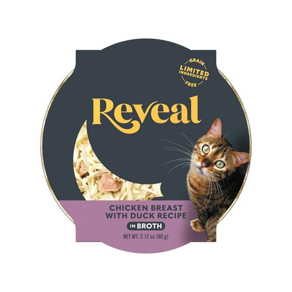 Reveal Natural Wet Cat Food, 18 Pack, Chicken with Duck in Broth, 2.12oz Pots