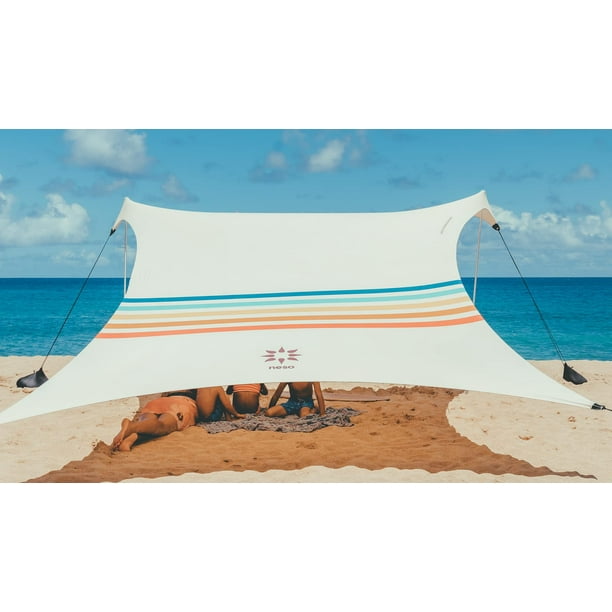 Sombrilla portátil con toldo Neso Tents para carpa de playa, 7 x 7 pies, arcoíris