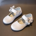 thumbnail image 2 of GiLiling Ballerines Mary Jane à Fleurs pour Filles, Bride Ajustable, Bout Rond Classique, Chaussures d'École, Semelle Souple Antidérapante, Ballerines de Performance pour Élèves et Enfants (Blanc, 10-10,5 Ans), 2 of 4