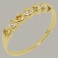 thumbnail image 2 of LBG British Made 18k Yellow Gold Cultured Pearl & Citrine Womens Eternity Ring - 33 size options - Size 8, 2 of 9