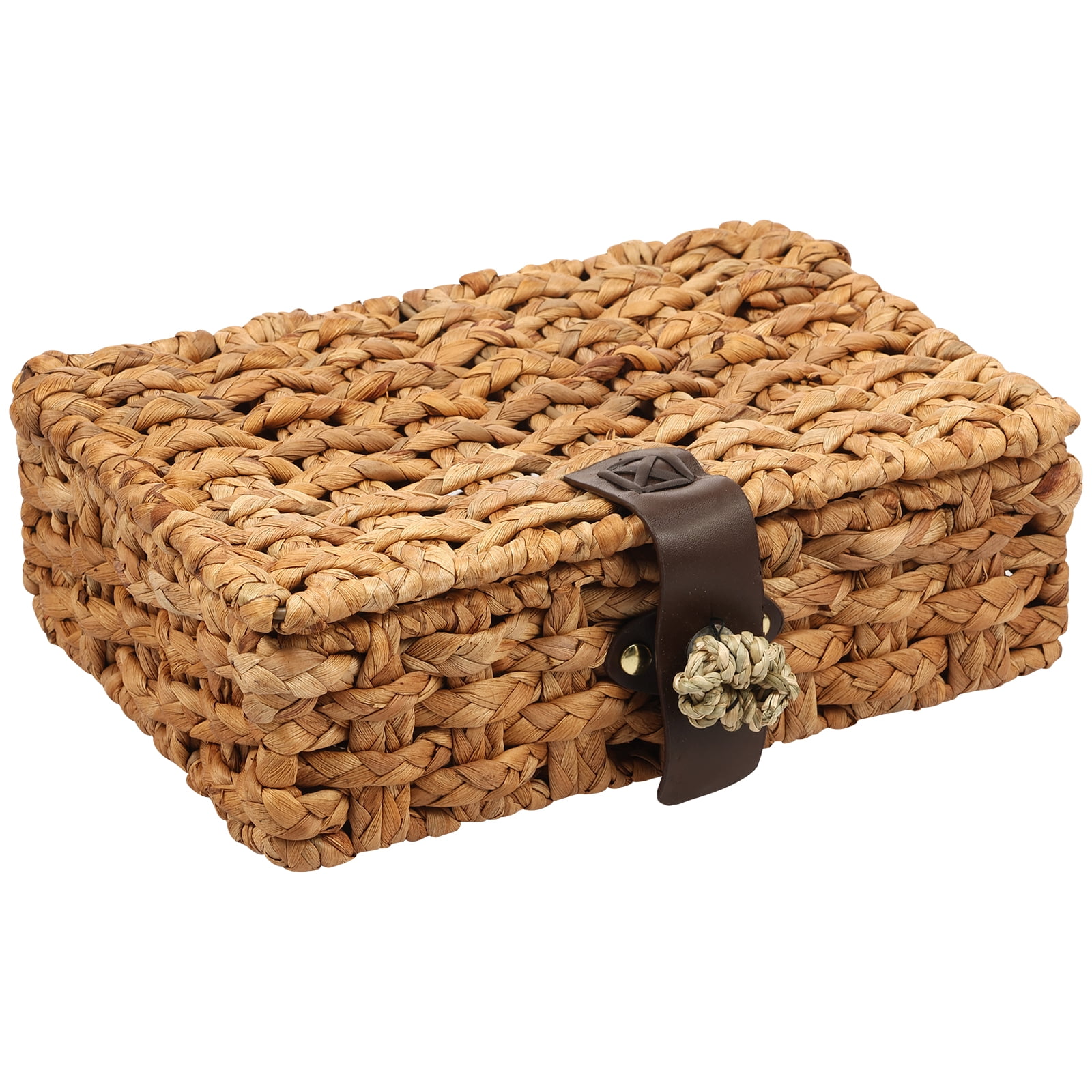 Ihvewuo Decorative Box with Lid Treated Gourd Grass Storage Basket Treated Gourd Grass Woven Decorative Box for Shelf Coffee Table Console Table Home Decor (Large or Small)