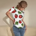 thumbnail image 5 of Fotbe Hand Drawn Strawberry Women's Crew Neck Short Sleeves Bodysuit Tops Round Neck Slim Sleeveless Soft Comfortable Basic-X-Large, 5 of 9