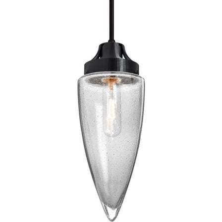 Besa Lighting - Sulu - 1 Light Cord Pendant-Black Finish-Clear Bubble Glass