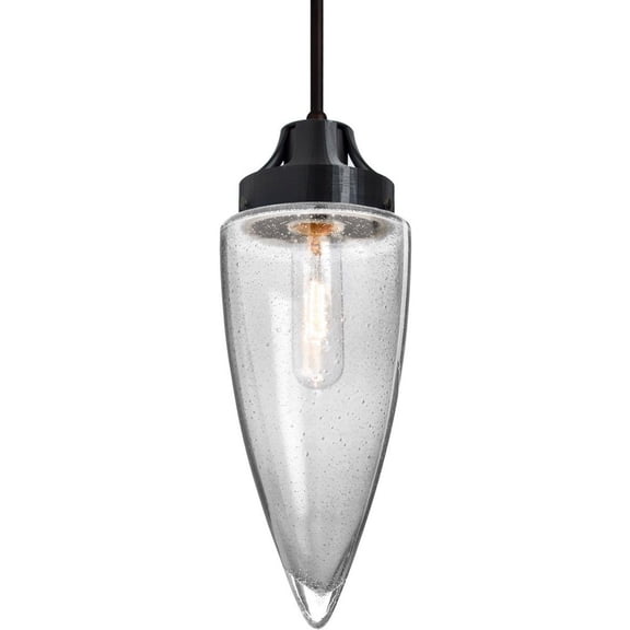 Besa Lighting - Sulu - 1 Light Cord Pendant Black Clear Bubble Black Finish with