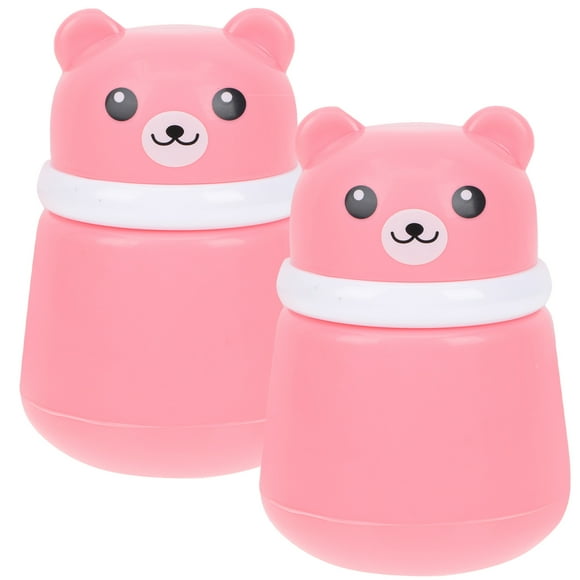 Estuche para polvos corporales de 2 piezas, borla y contenedor, caja para polvos con forma de oso, caja para borlas de polvo