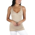 thumbnail image 4 of ToBeInStyle Women's Ruched V-Neck Neckline Knit Tank Top w/ Scoop Back, 4 of 4