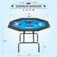 thumbnail image 2 of Homhum 8-Player Game Poker Table with Stainless Steel Cup Holder and Leg, Blue, 2 of 8