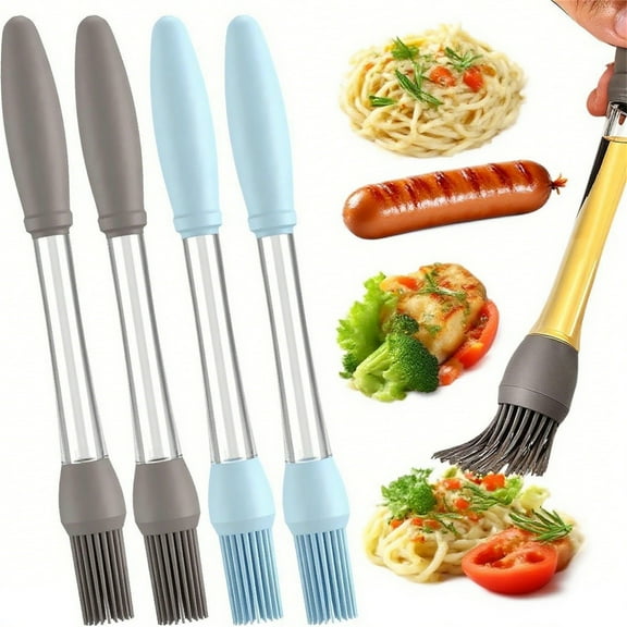 4Pack Basting Brush for Cooking,Heat Resistant Silicone Pastry Brushes,Spread Oil Sauce Butter Food Brush for Cooking/BBQ/Baking,Grilling Tool Kitchen Gadget Home Outdoor Use