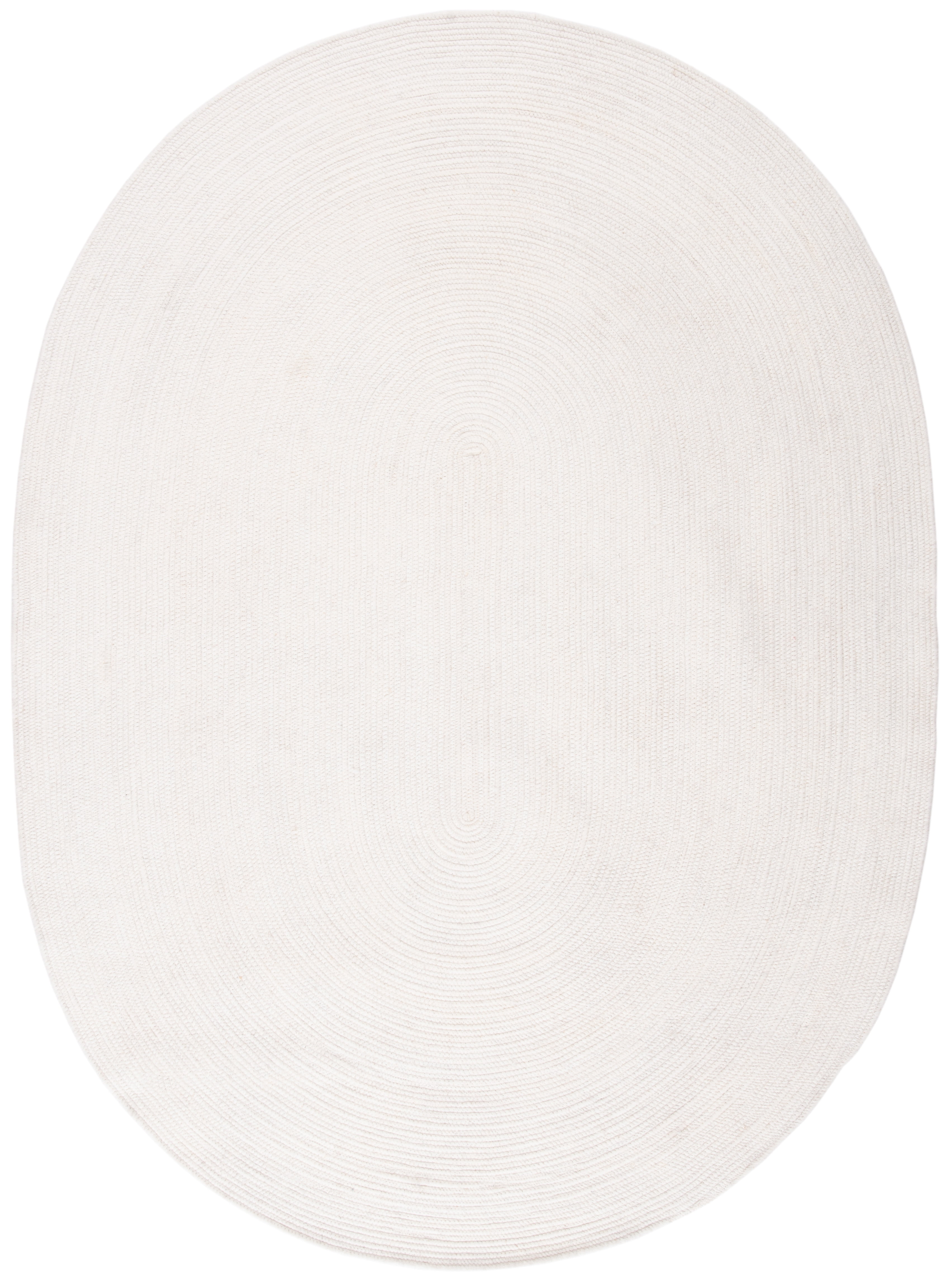 SAFAVIEH Braided Ronan Solid Reversible Area Rug, Ivory, 4' x 6' Oval