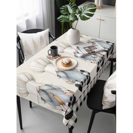 Chef Gnomes Tablecloth Rectangle Table Cloths 54×108 Waterproof Tablecloth Outdoor Table Cloth Black Grey Plaid Cake Cook Dessert Burlap Washable Table Cover for Kitchen Dinning Party Chef Gnomes Tablecloth Rectangle Table Cloths 54×108 Waterproof Tablecloth Outdoor Table Cloth Black Grey Plaid Cake Cook Dessert Burlap Washable Table Cover for Kitchen Dinning Party
