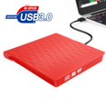 thumbnail image 1 of External DVD Drive   USB 2.0 Transmission Slim Portable External DVD CD +/-RW Writer/Burner/Rewriter ROM Drive Perfect for Mac OS/Win7/Win8/Win10/Vista PC Desktop lapto Red, 1 of 8