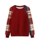 thumbnail image 2 of Ailaofu Womens Tops Color Block Raglan Long Sleeve Shirts Casual Fall Crewneck Sweatshirts, 2 of 3