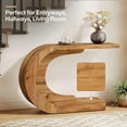 thumbnail image 6 of Tribesigns 43.3" C-Shaped Console Table, Mid-Century Modern Wood Entryway Hallway Table, 6 of 6