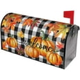 thumbnail image 4 of Welcome Fall Pumpkin Mailbox Covers Magnetic Standard Size 18x21 Autumn Maple Leaf Plaid Print Thanksgiving Decorative Mailbox Wrap Cover Holiday Decorations Outdoor Home Patio Garden Decor, 4 of 6