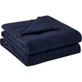 thumbnail image 1 of BB BLINBLIN Adult Weighted Blanket Heavy Blanket, Calm and Sleep, Premium Soft and Comfortable Material and Glass Beads (Navy Blue, 48"x72" 20lbs), Suit for One Person(~190lb) Use on Twin/Full Bed, 1 of 8