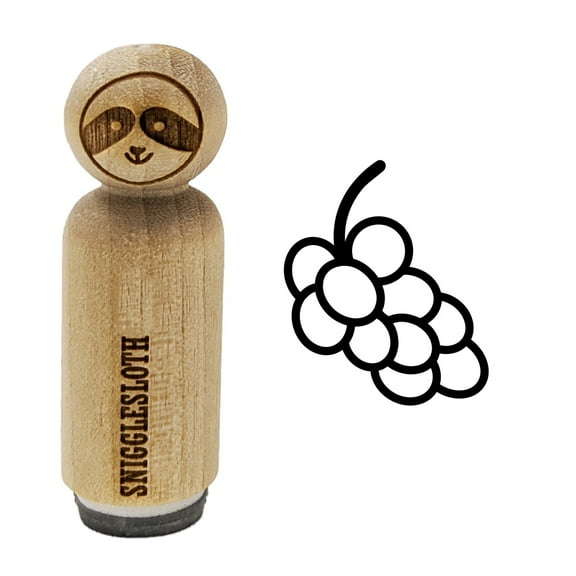 Grapes Outline Doodle Rubber Stamp for Scrapbooking Crafting Stamping - Medium 1 Inch