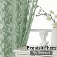 thumbnail image 5 of OVZME Leila 2PCS Sage Green Extra Long 120 Inches Sheer Curtains, Voile Jacquard Leaf Textured Semi-Sheer Drapes, Farmhouse Style with Rod Pocket for Living Room & Bedroom, 52" W x 120"L, Sage Green, 5 of 7