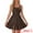 Brown, variant on DARING DIVA Tank Faux Leather A Line Mini Dress XS Brown