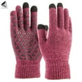 thumbnail image 2 of Yoyauz 2 Pairs Women Men Winter Touch Screen Knit Gloves Anti-Slip Thermal Soft Elastic Cuff Glove (Women, Purple), 2 of 9