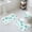 Blue, variant on Blue Aqua Flower Bath Mat 3 Piece Bathroom Rug Set, White Floral Plant Herb Botanical Non Slip Bath Rug Contour Mat and Toilet Lid Cover, Absorbent Shower Mats Soft Bath Rugs and Mats Sets